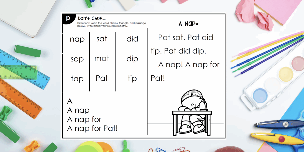 Reading fluency pages for kindergarten